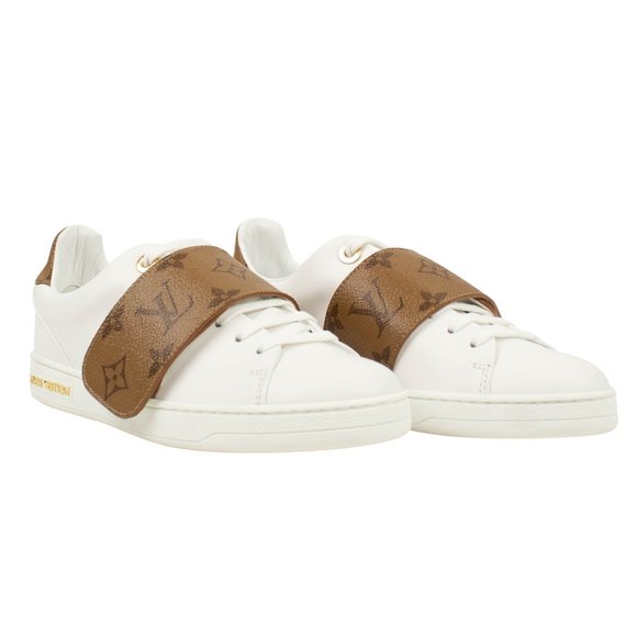 NEW Louis Vuitton White/Light Brown Logo Front Row Sneakers Size 5.5/35.5 - Picture 2 of 8